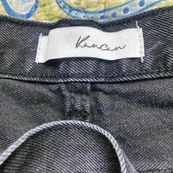 Kancan Straight Leg Cotton Distressed Jeans Black High Waisted - Picture 8 of 9